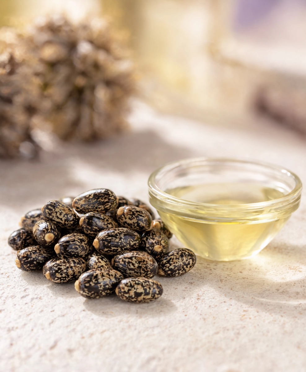 Mottled castor seeds