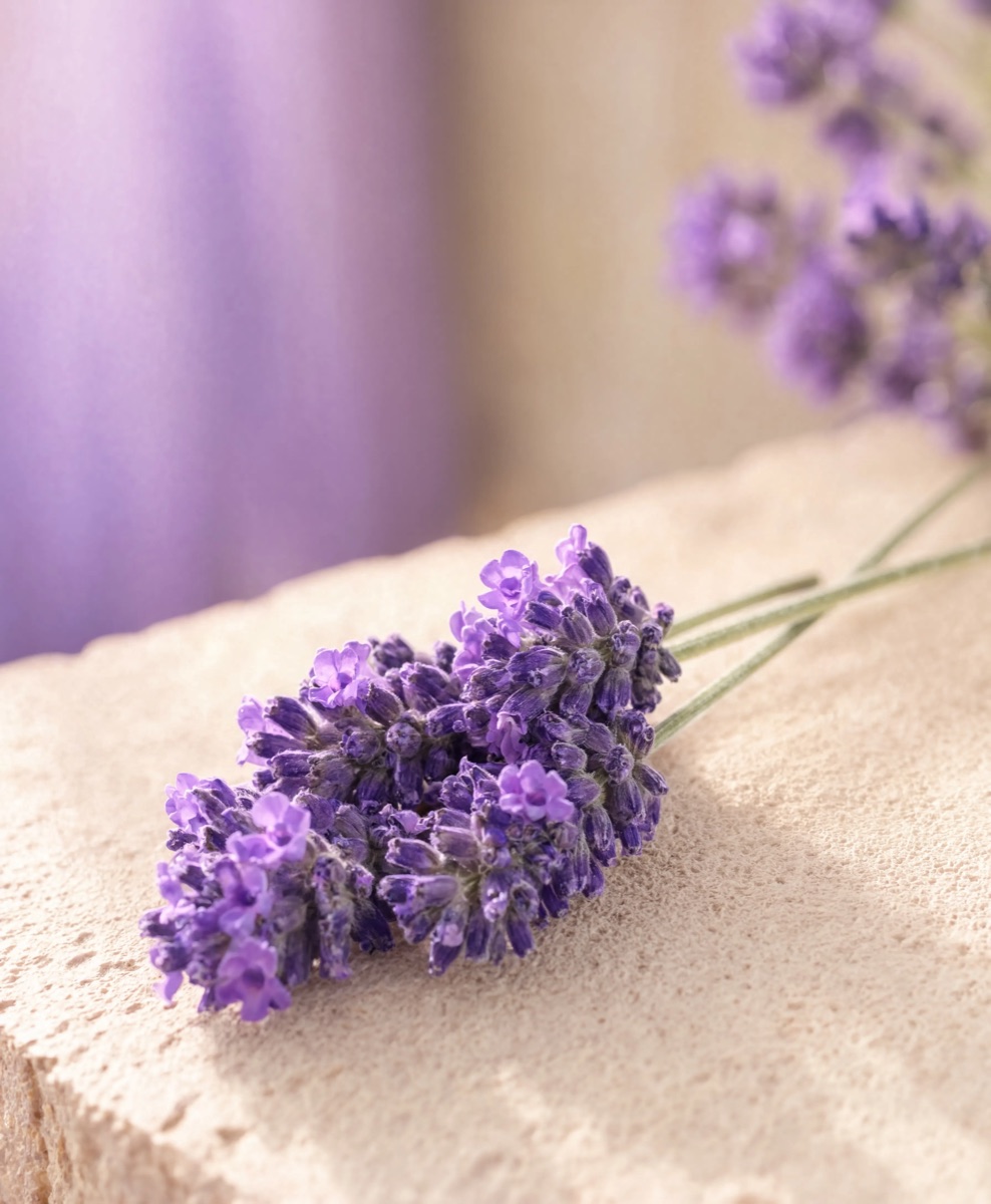 Lavender stems in bloom