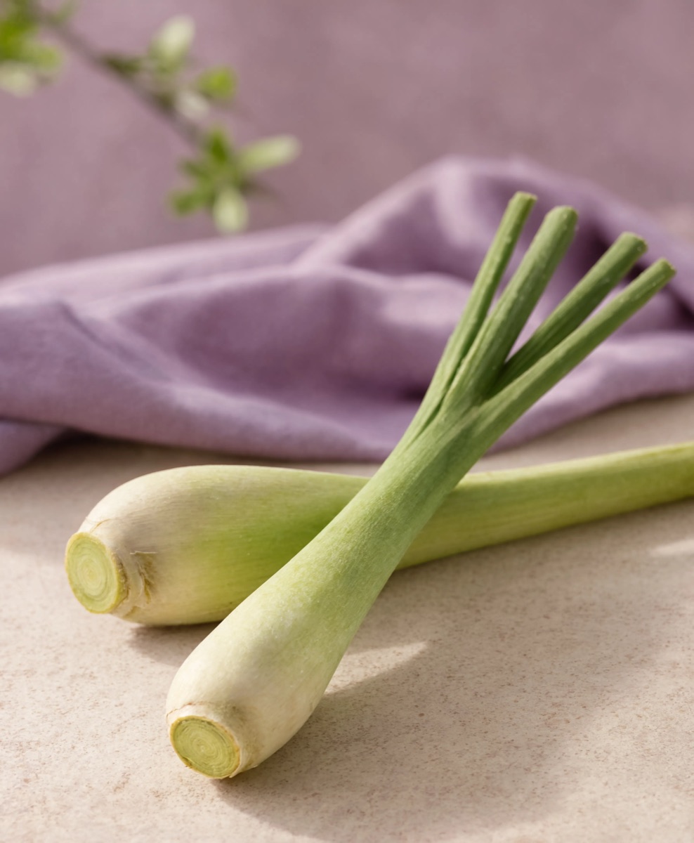 Fresh lemongrass stalks growing
