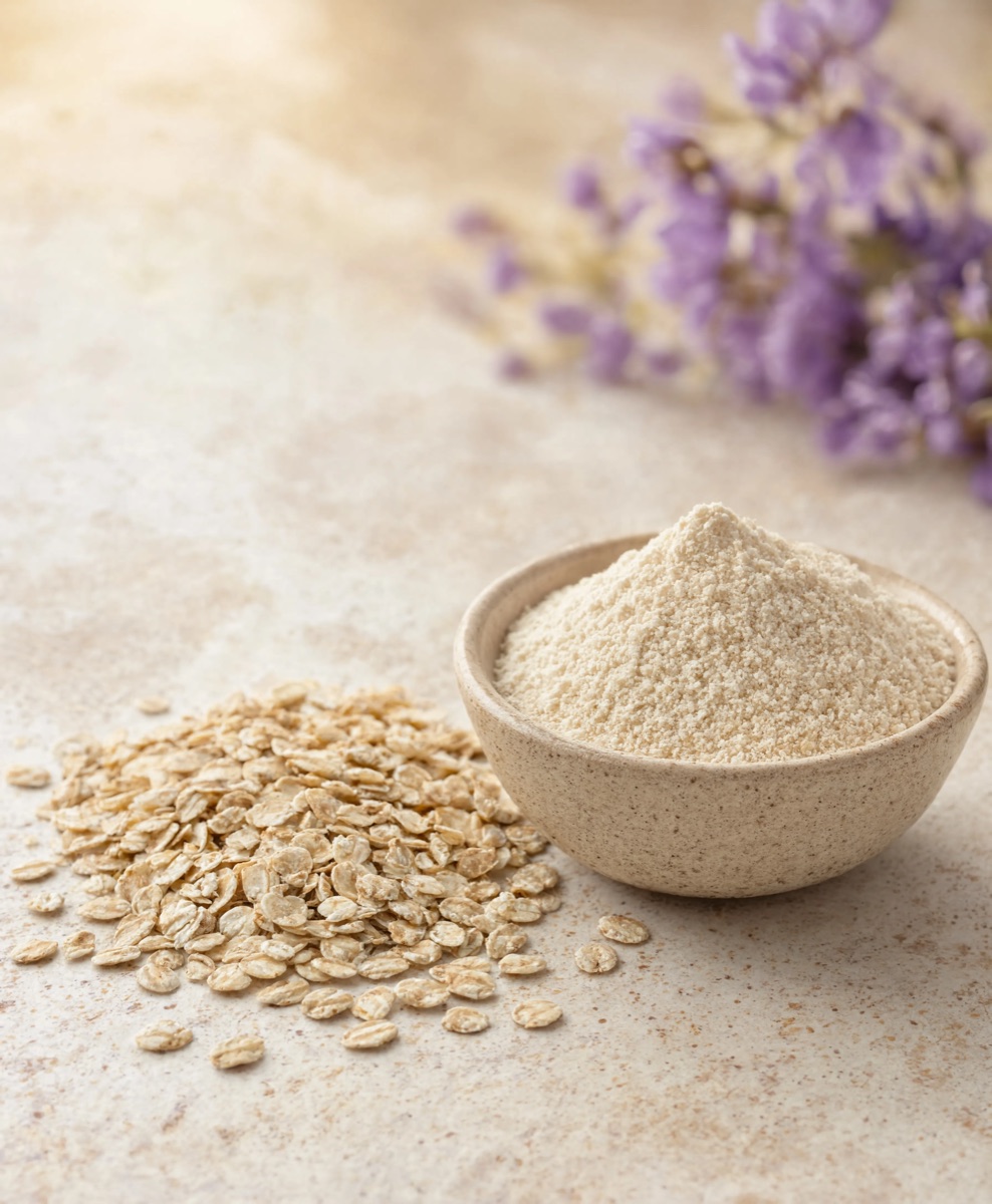 Whole rolled oats in a bowl