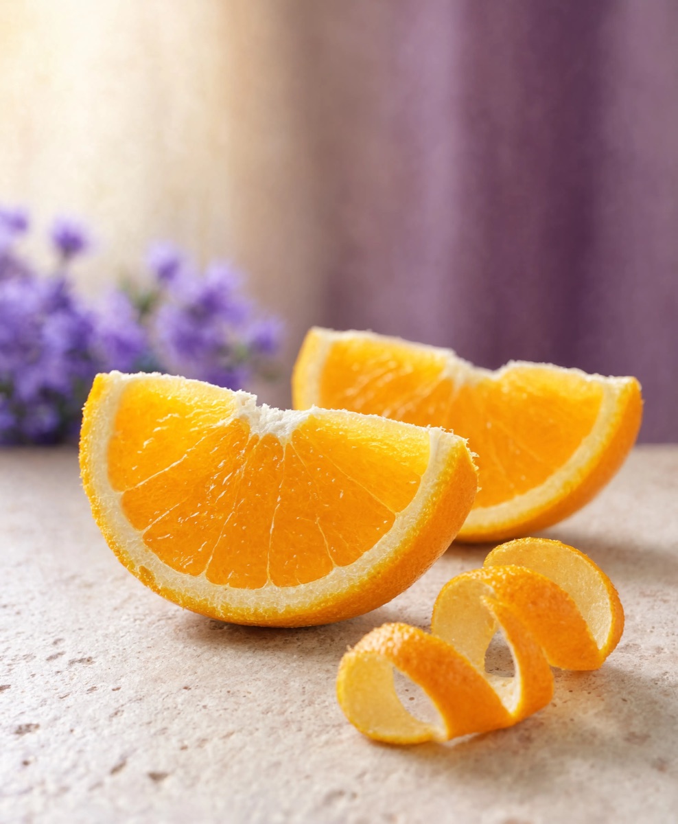 A fresh-cut sweet orange
